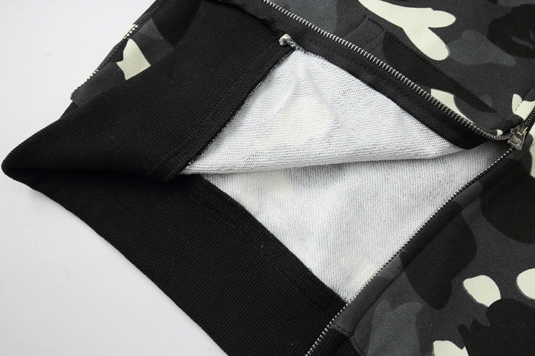 Bp5012 BAPE classic multi-color embroidery hooded cardigan