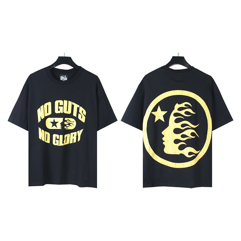 HS6008-1 High Street Hellstar Retro 100% Cotton Loose Short Sleeve T-shirt for Men and Women