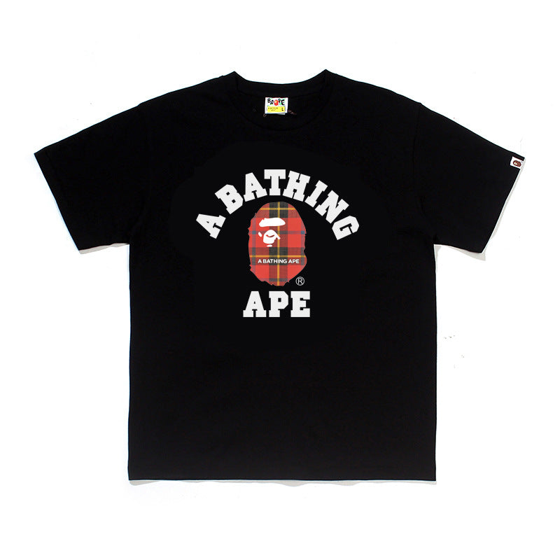 BP2001 Bape Original Street Cotton Loose Couple Casual T-shirt Short Sleeve Shirt