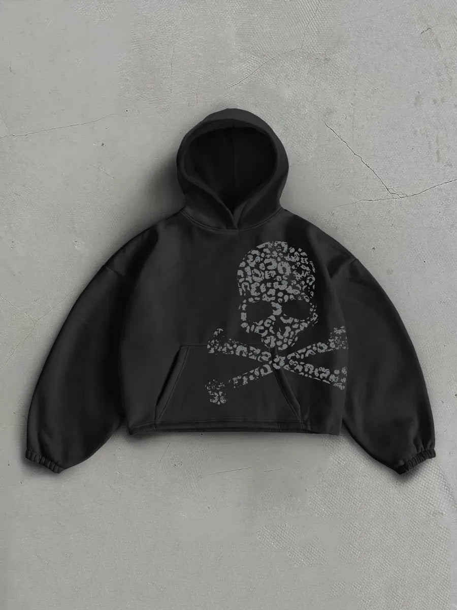 Distressed Y2K Aesthetic Cotton Full Zip Hoodie Hip Hop Street Zip Sweatshirt Unisex