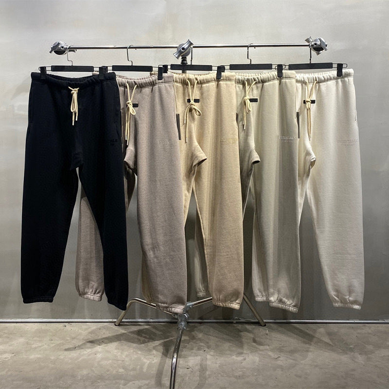Ess*** Multi-Line Fog Silicone Letters Thickened Sports Casual Sweatpants Trousers