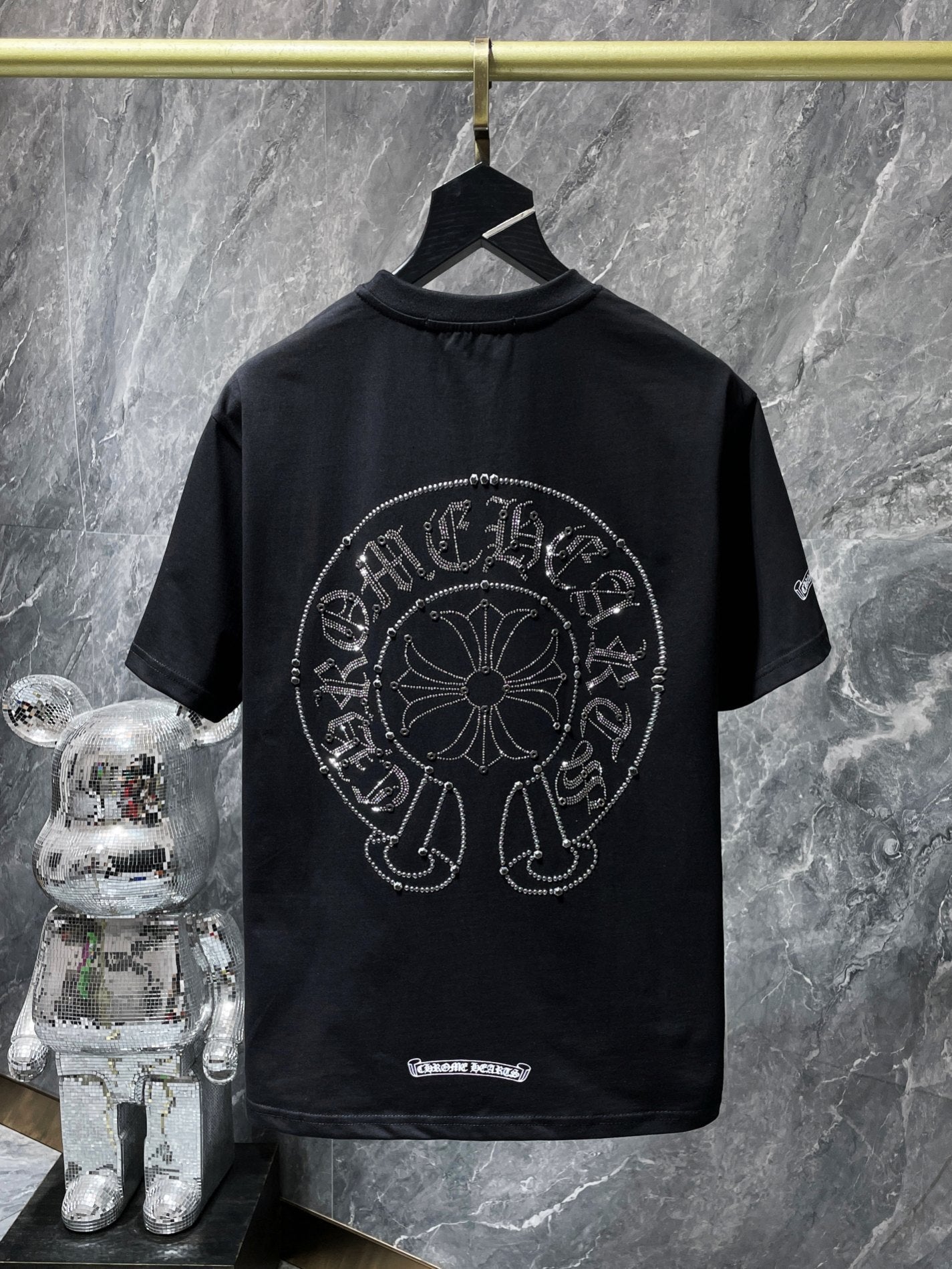 Ch6001 Chrome Hearts High Quality Horseshoe Crew Neck T-shirt Short Sleeves