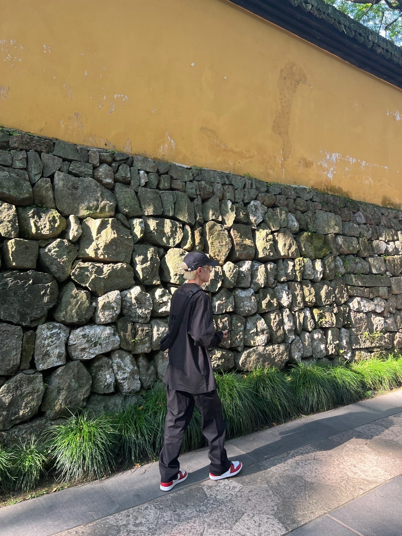 Top Ess** Flocking Letter Crew Neck 100% Cotton Long Sleeve T-shirt Fog Men and Women