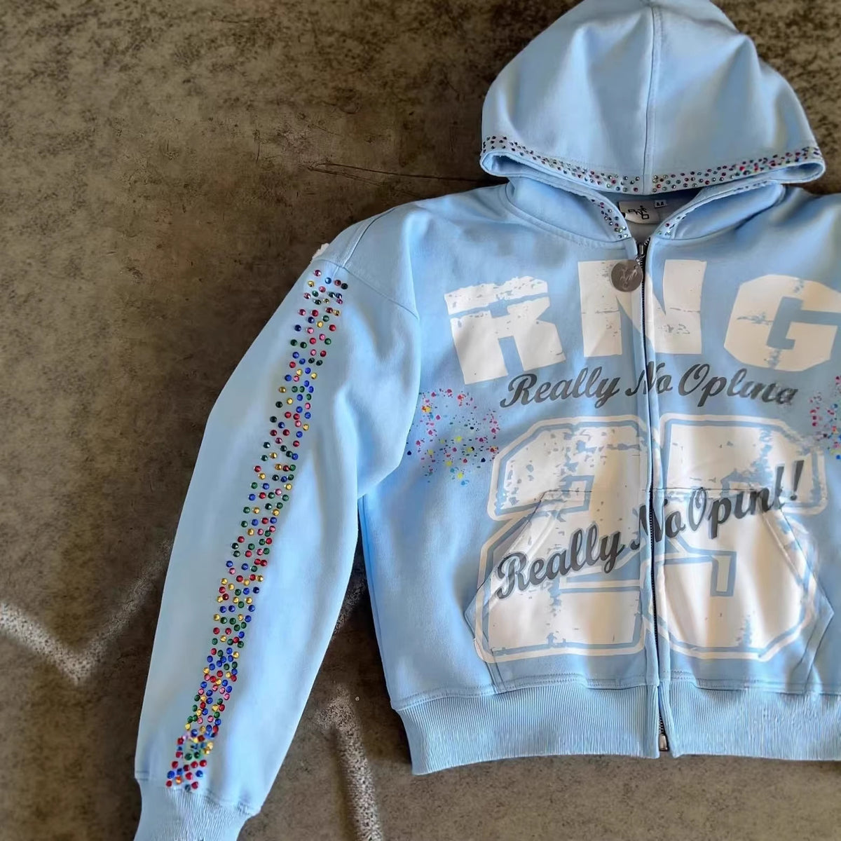 Y2K 90s Throwback Cotton Full Zip Hoodie Skate Street Style Zip Hooded Sweatshirt