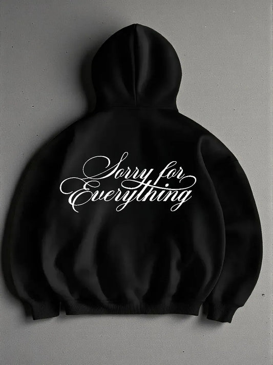 Minimal Y2K Street Full Zip Hoodie 100% Cotton Plain Zip Up Oversized Hood Jacket