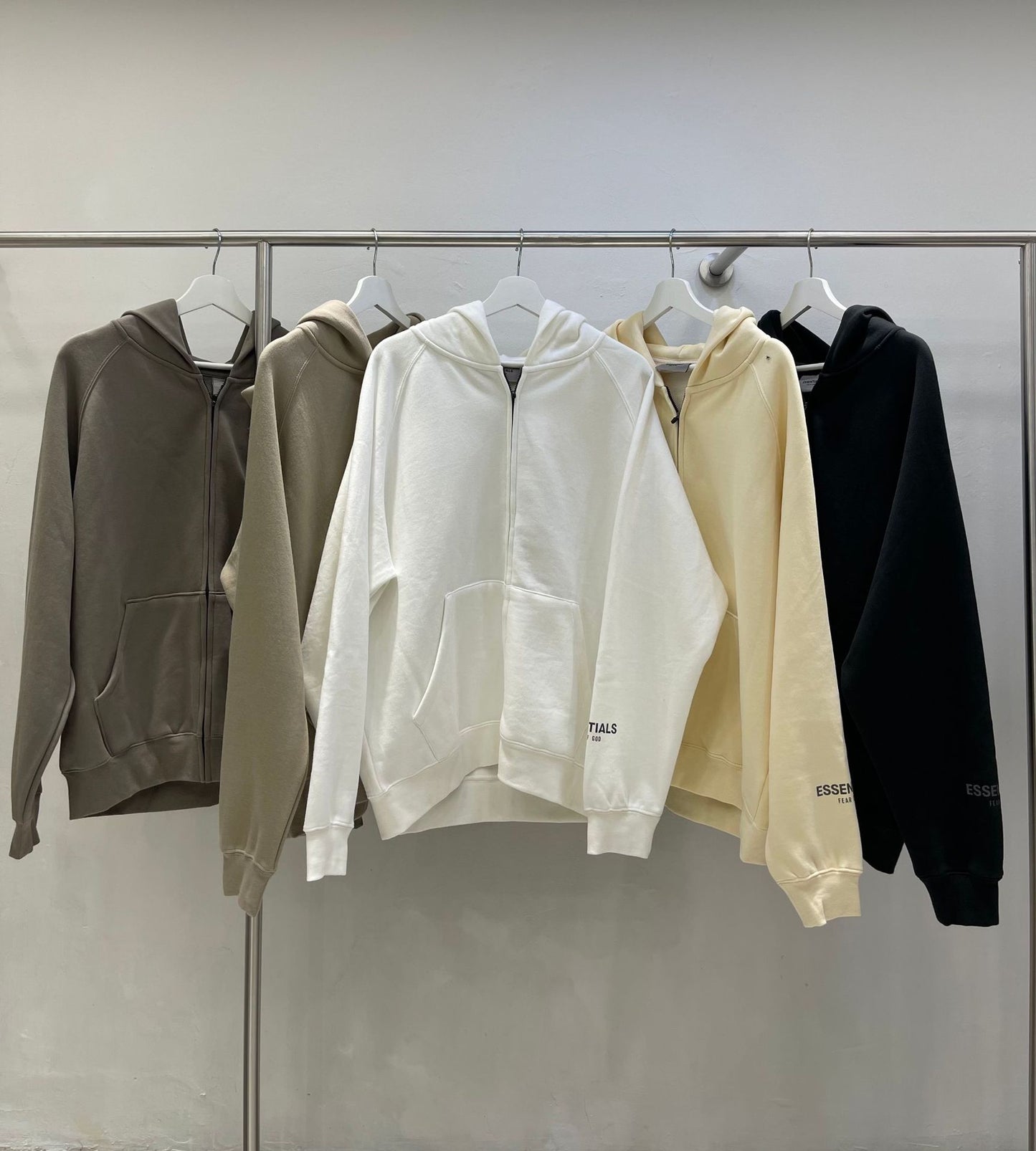 ESS Silicone Letter Zipper Fleece-lined100% Cotton Hooded Sweater