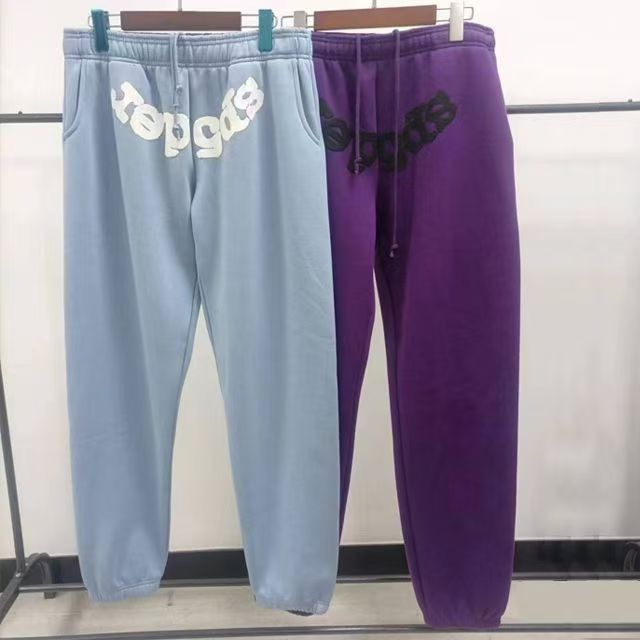 420G Heavy Cotton Fleece-lined Thick Sp5der Trendy Sweatpants
