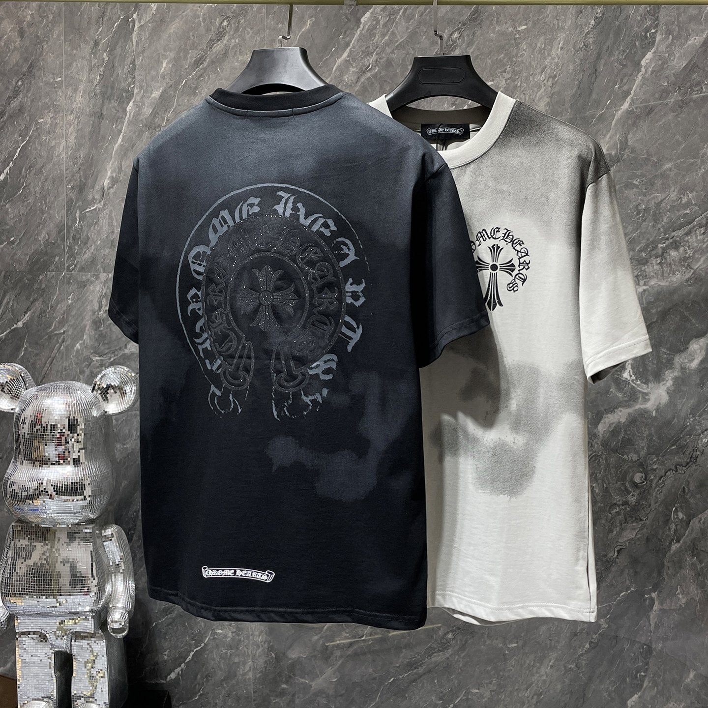Chrome Hearts T-shirt Horseshoe Sanskrit Cross round Neck Short Sleeve