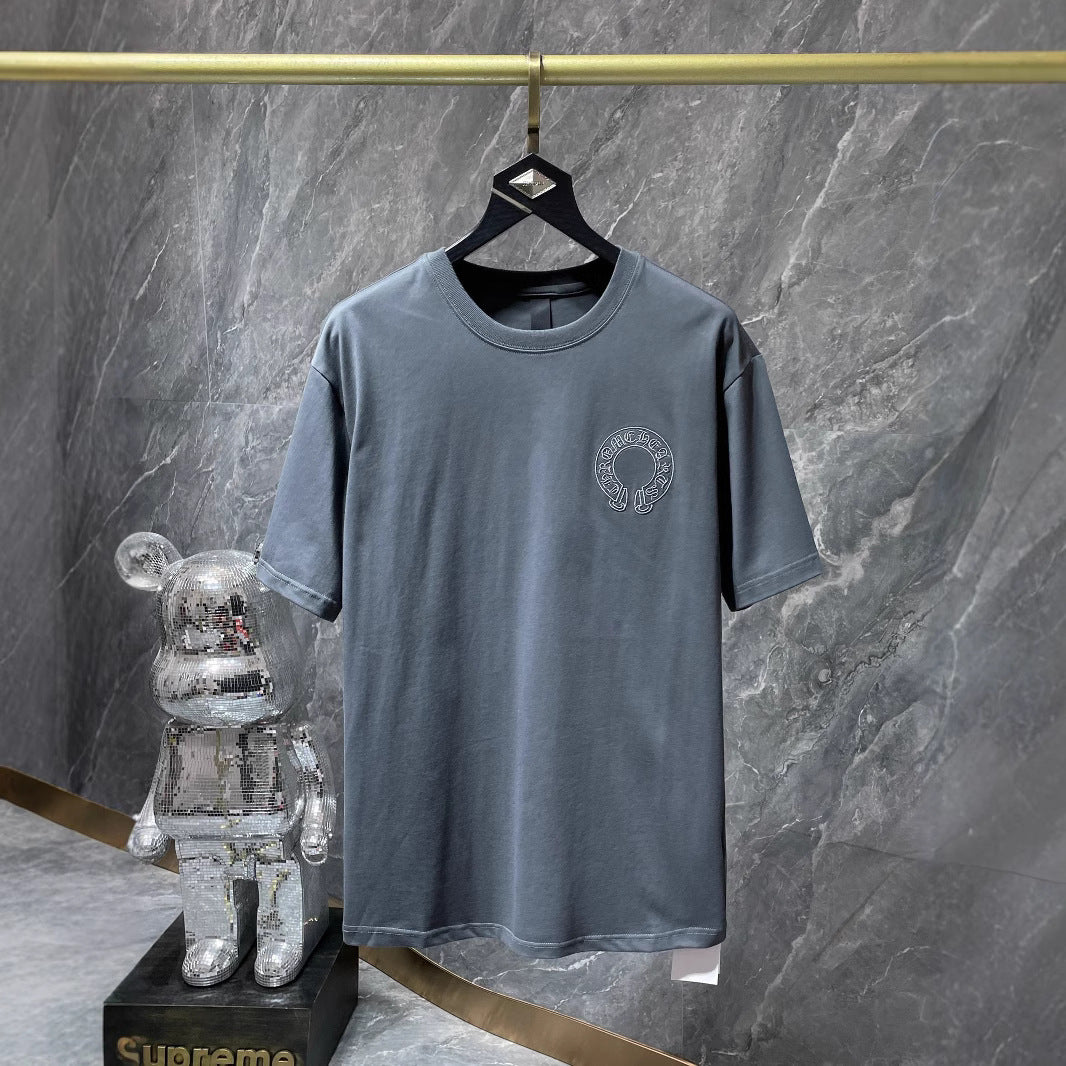 Chrome Hearts Embroidery Hollow Cross Double Yarn Short Sleeve T-shirt