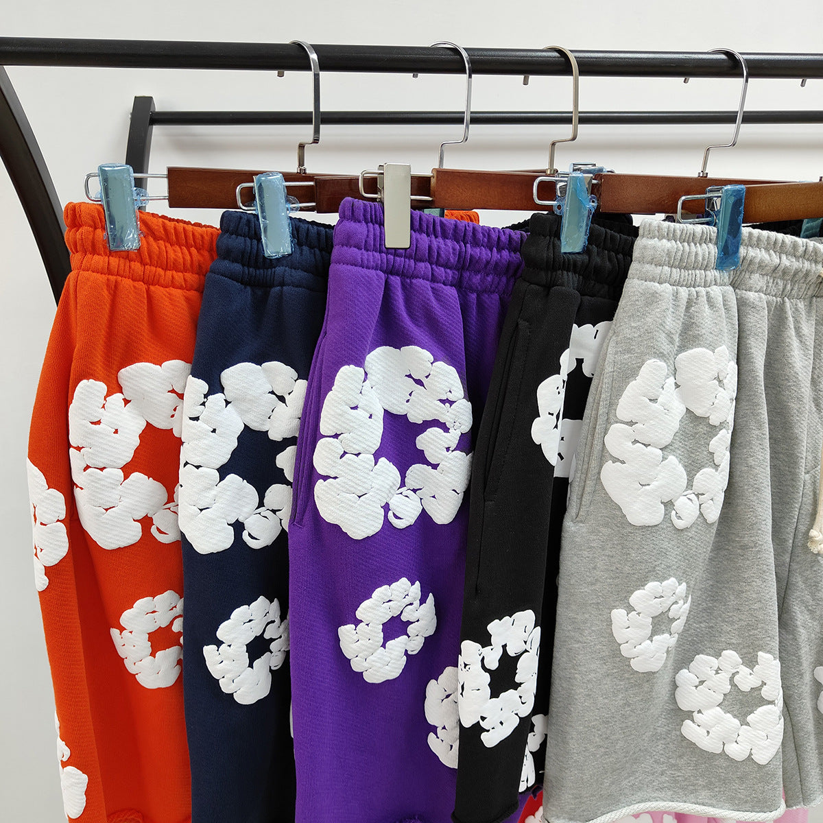 Top Quality 1:1 Denim Puffy Printed Tears Shorts