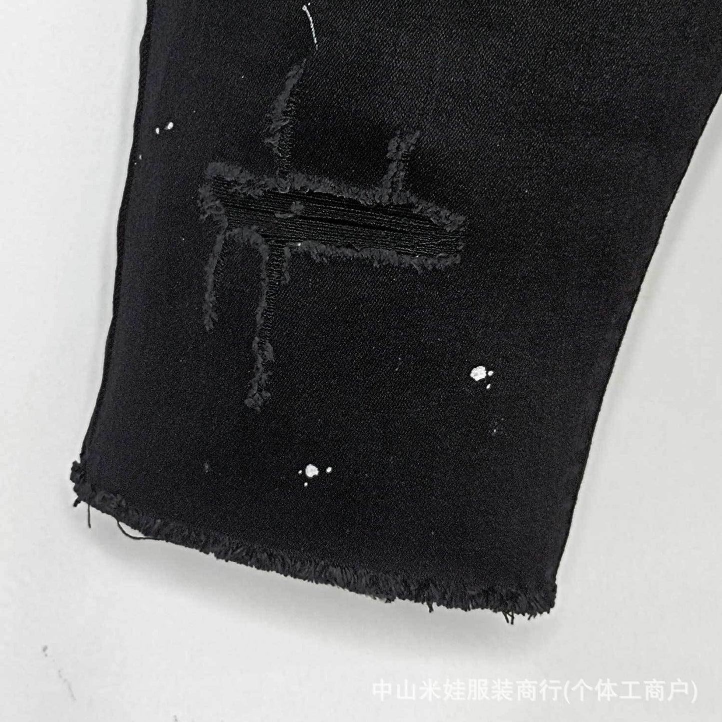 Purple Jeans Men's Ripped Denim Shorts Five-Point Pants