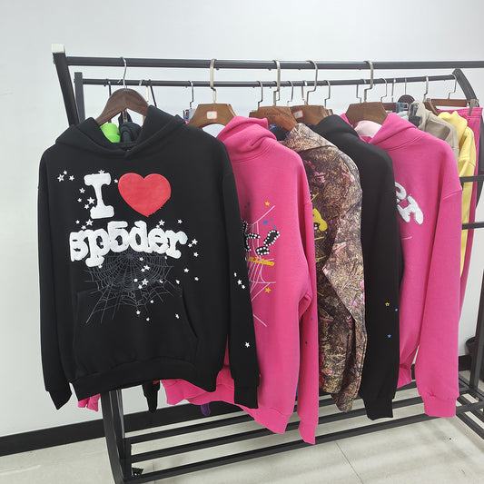Sp5der Hoodie Foam Letter Men's and Women's Hoodie