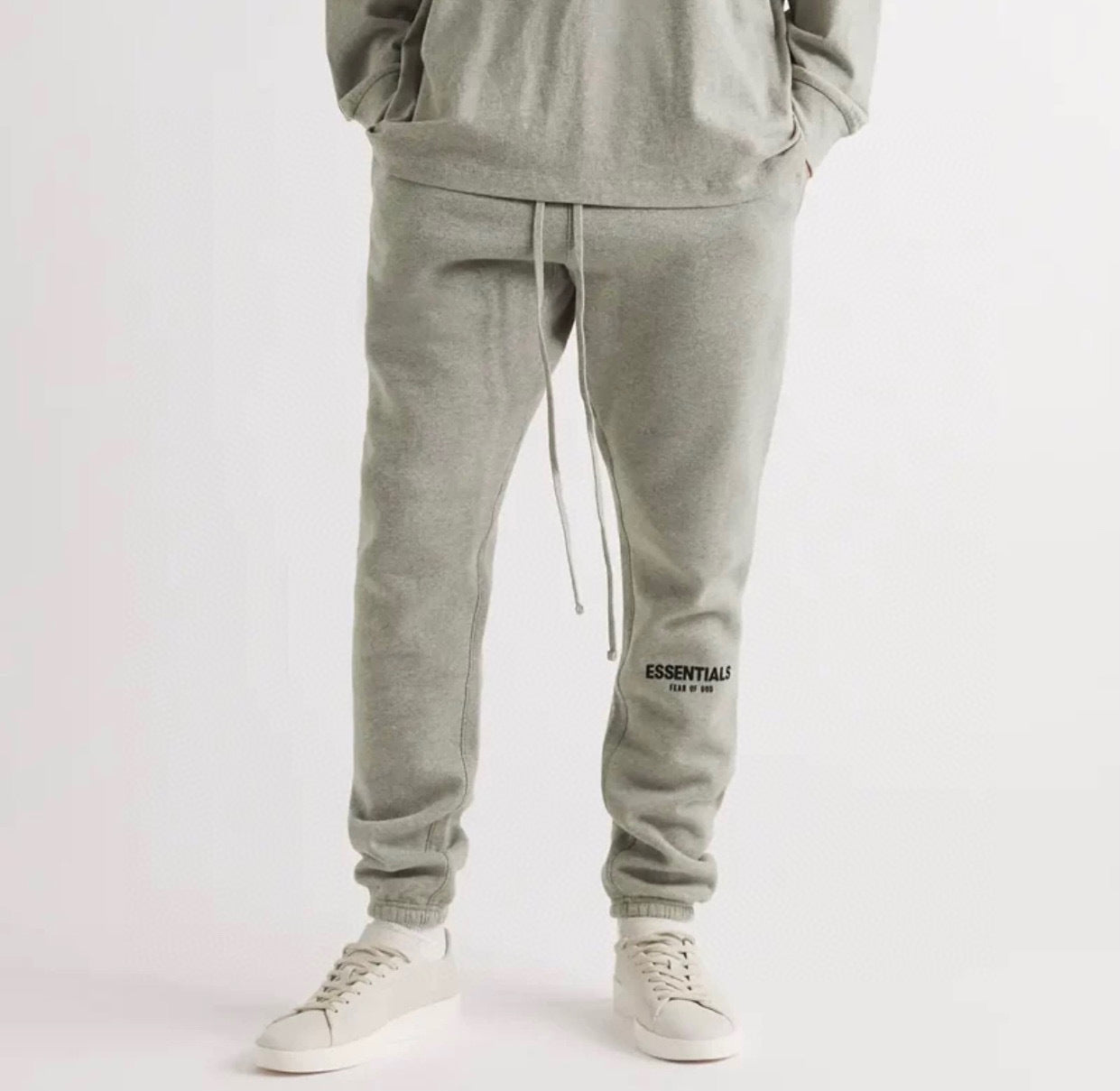 SS22 Top ESS **Fog Ankle-Tied Flocking Fear of God Essentials Sweatpants