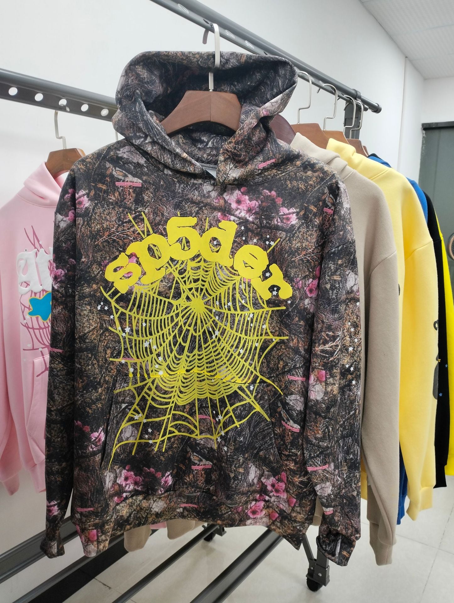 顶级 430gsm Sp5der 连帽衫 100% 纯棉男女连帽衫