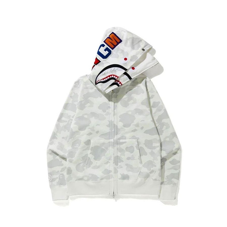 BAPE Shark Shark Head Double Hood Sweater Luminous Spots