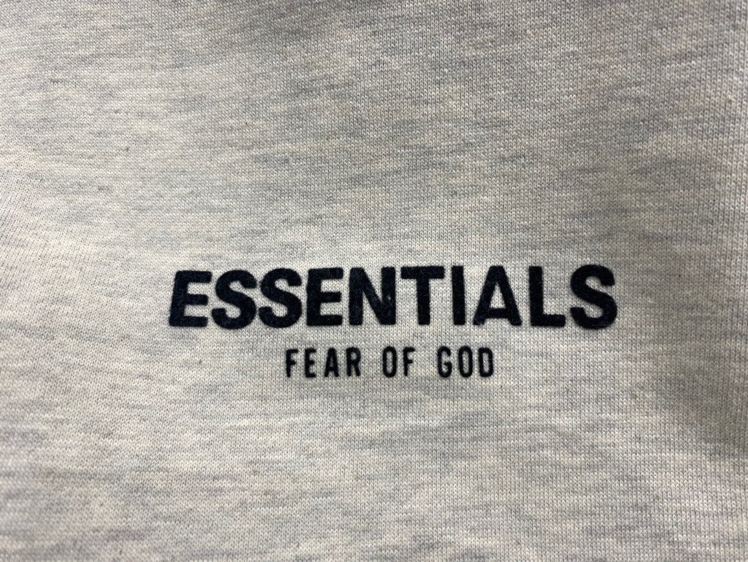 SS22 Top ESS **Fog Ankle-Tied Flocking Fear of God Essentials Sweatpants