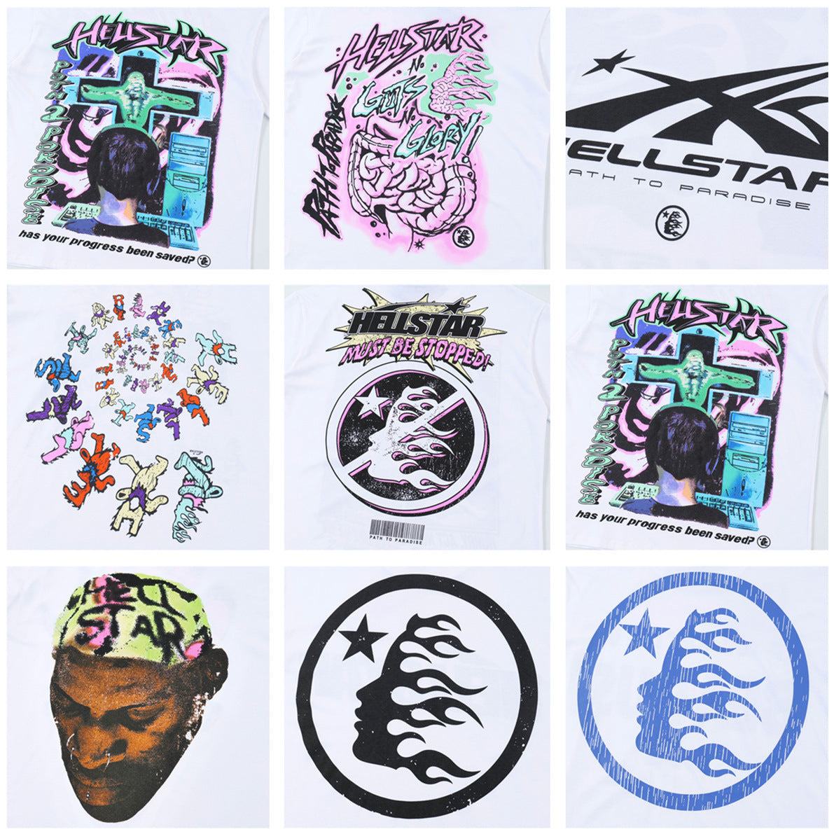 HS6001-1 Hellstar 100% cotton NFC short T shirt  for men