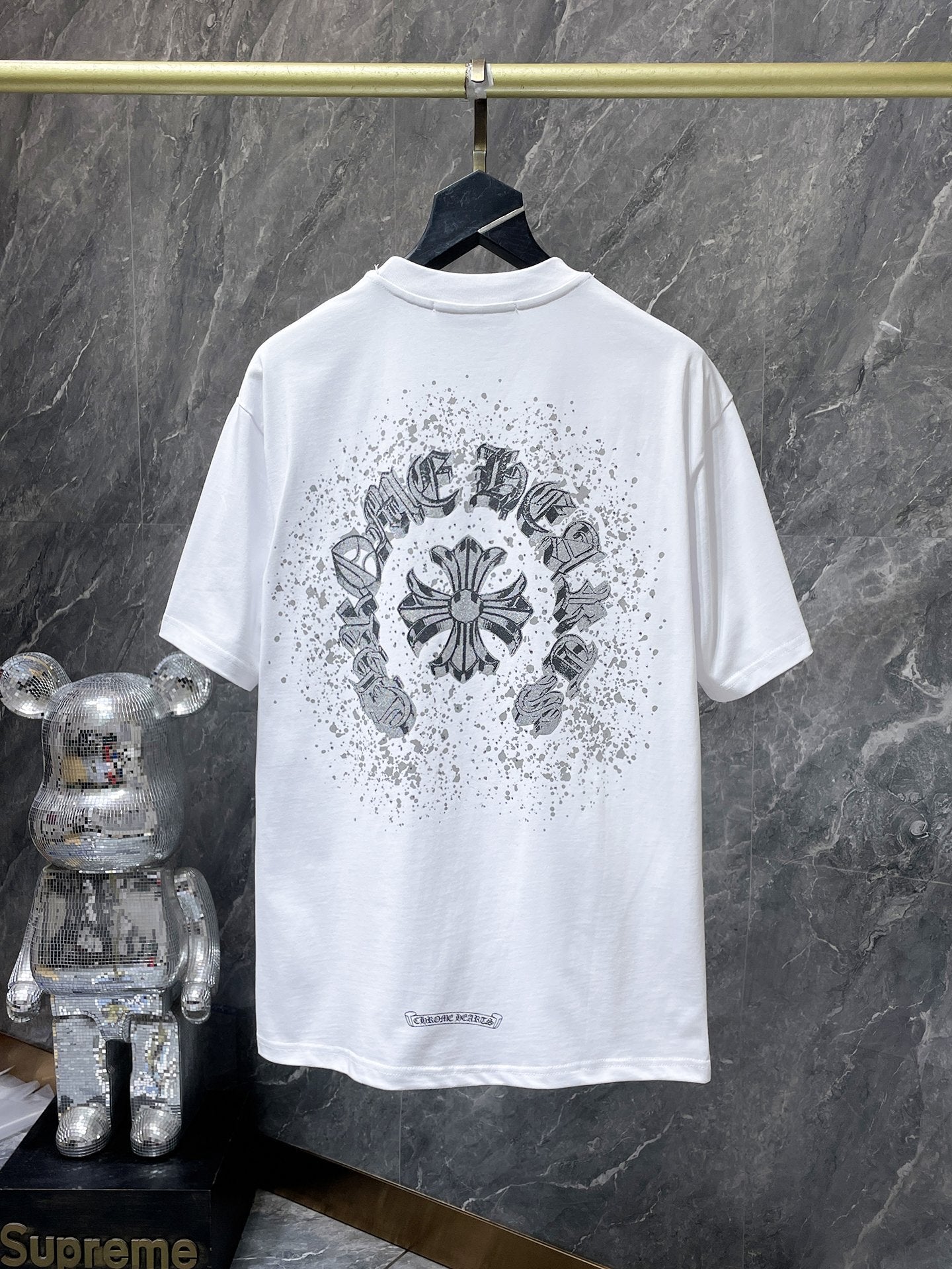 Chrome Hearts T-shirt Horseshoe Sanskrit Cross round Neck Short Sleeve