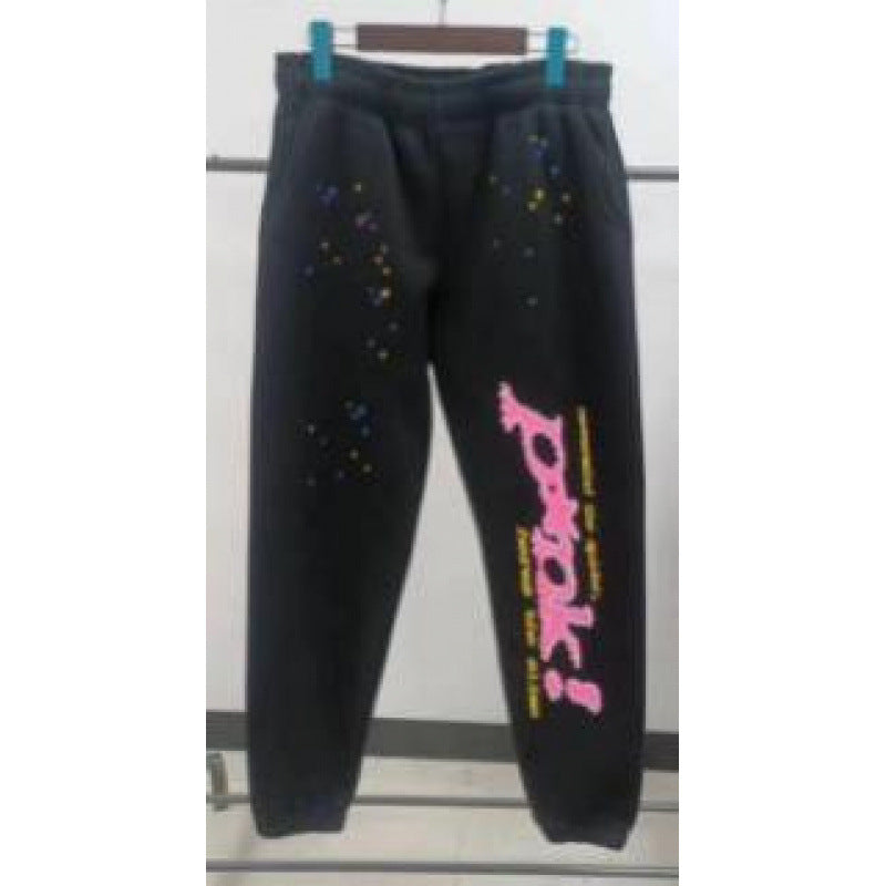 420G Heavy Cotton Fleece-lined Thick Sp5der Trendy Sweatpants