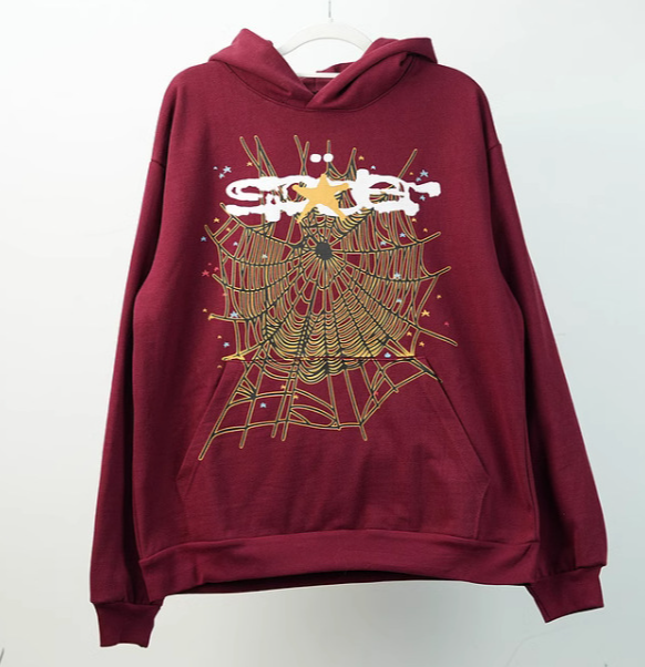 SP980 Sp5der Wine Red Hoodies