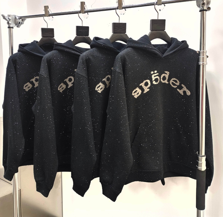 Best-Selling Sp5der Diamond  VVS Hoodie Black