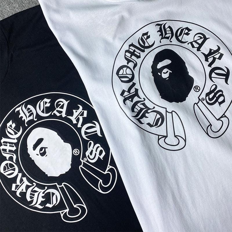 BAPE Short Sleeve T-shirt Cross Little Monkey