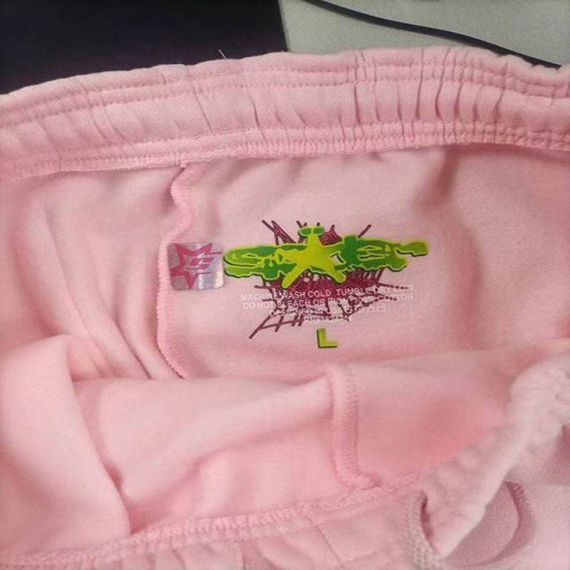 420G Heavy Cotton Fleece-lined Thick Sp5der Trendy Sweatpants