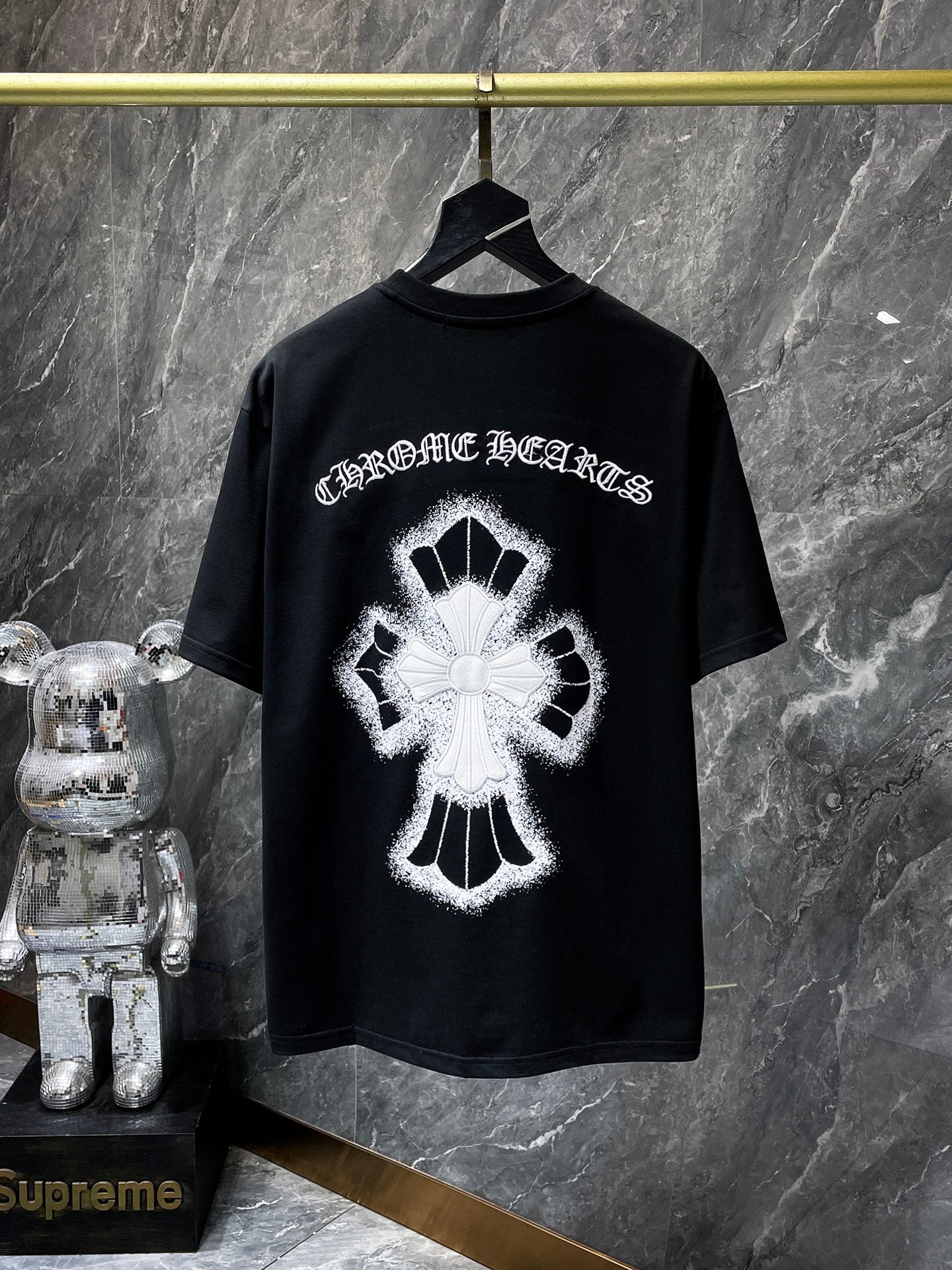 Chrome Hearts High Quality Horseshoe Sanskrit Crew Neck T-shirt Short Sleeves