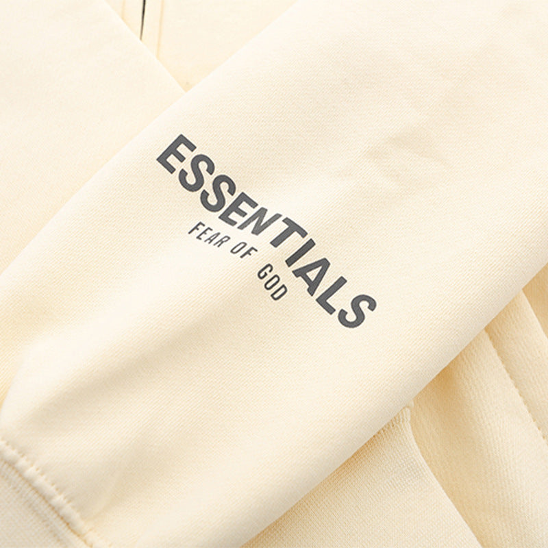 ESS Silicone Letter Zipper Fleece-lined100% Cotton Hooded Sweater