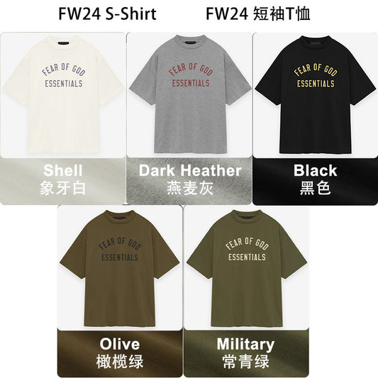 2024fw Short-Sleeved T-Shirt Summer Discharge Print Essentialst T-Shirt Sshirt