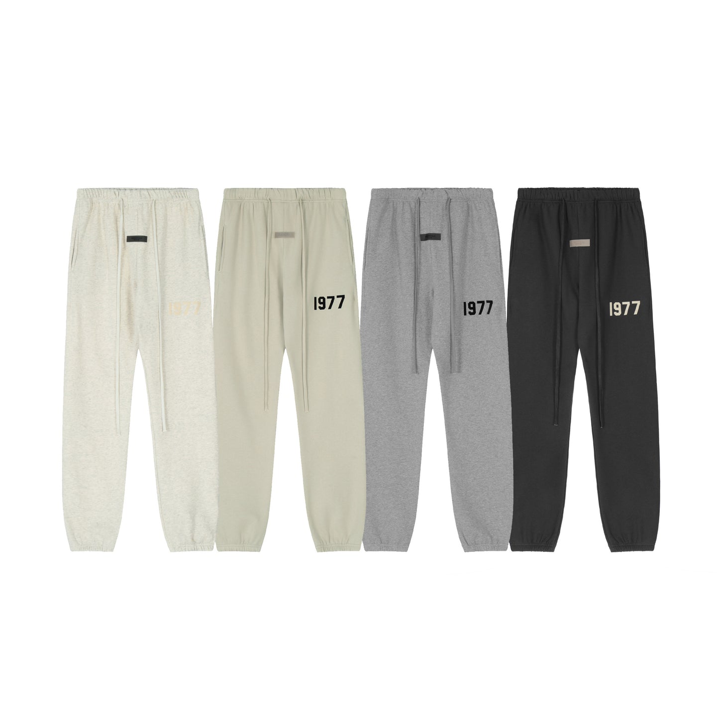 Fog Double Line 1977 Digital Flocking Casua Ankle-Tied Sweatpants Tide