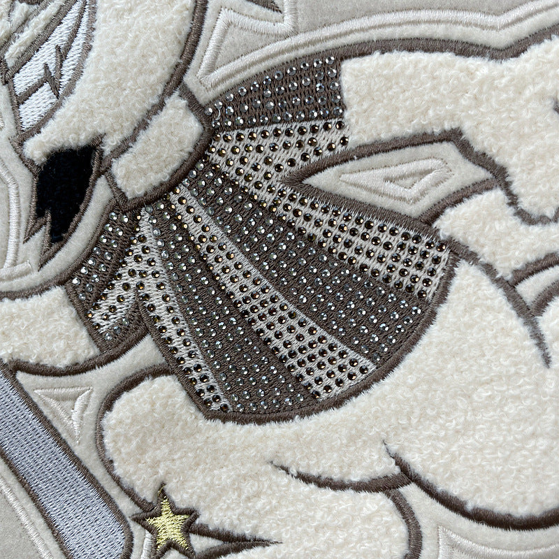 Off-White Patchwork Baseball Jacket Unisex Youth Street Fashion Jacket Coat