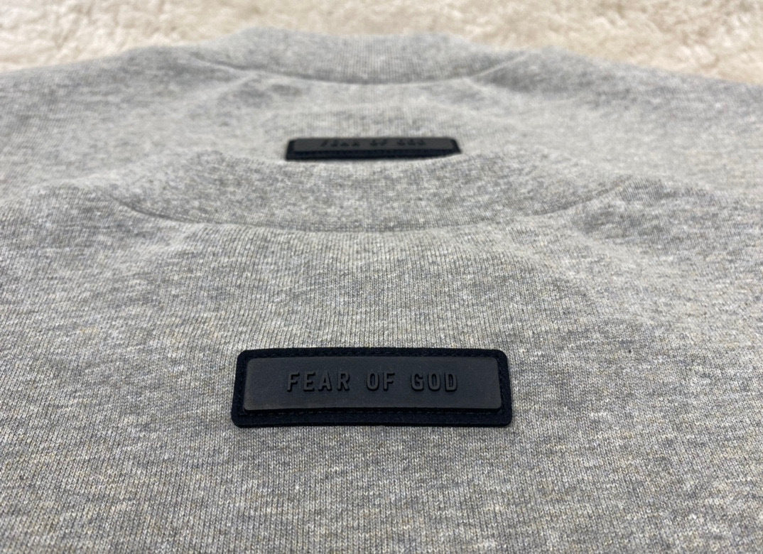 ESS **Half Arc 24ss Spring Silicone Letter 380gsm Heavy Crew Neck 100% Cotton Short Sleeve T-shirt