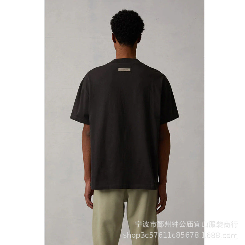 2022SS Short Sleeve T-Shirt 1977 Flocking Print ESSENTIALS Trendy Brand T-Shirt