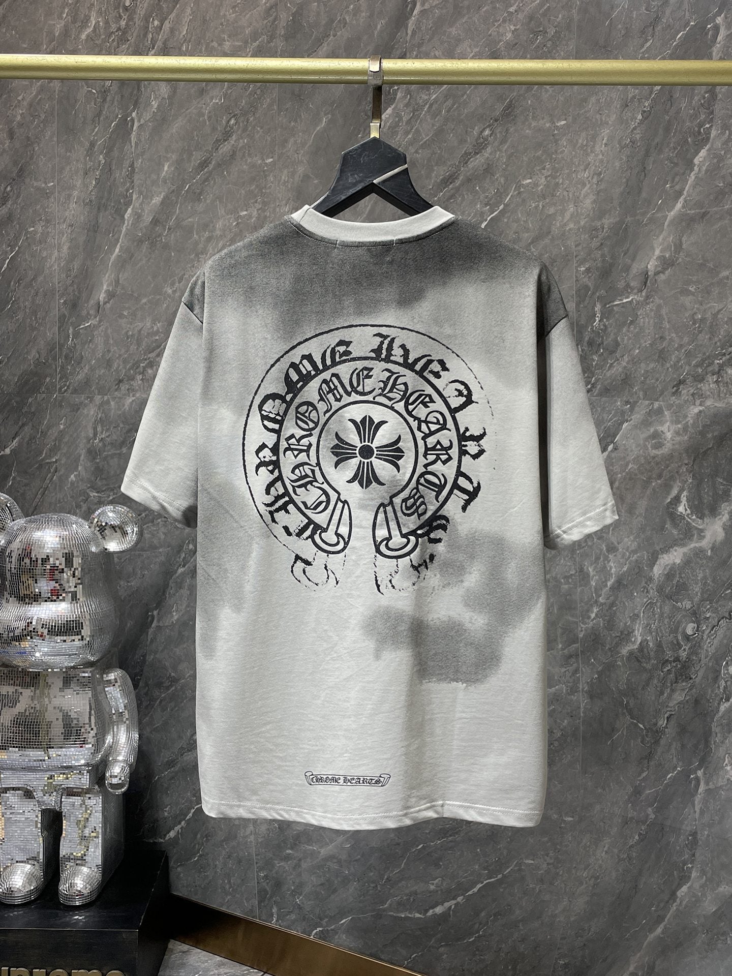Chrome Hearts T-shirt Horseshoe Sanskrit Cross round Neck Short Sleeve