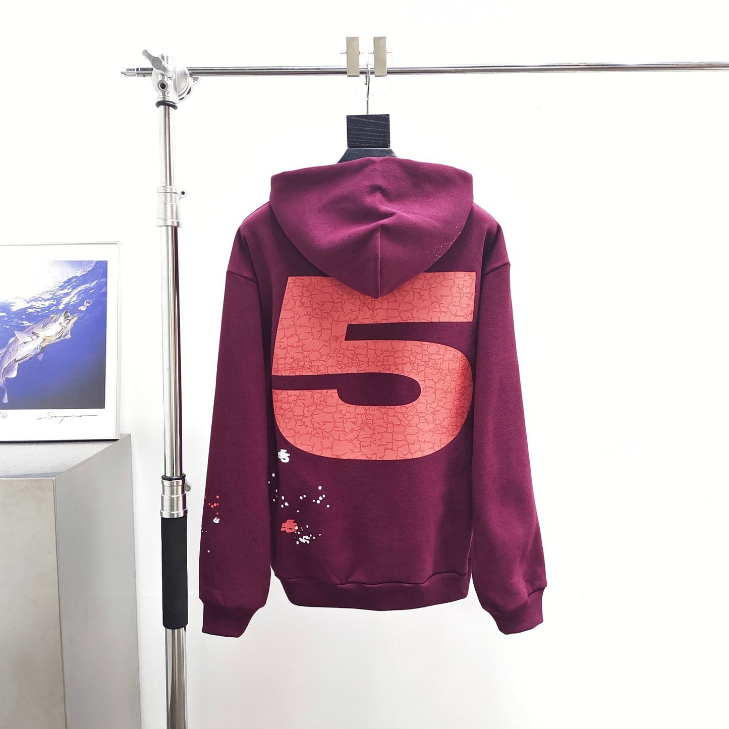 spider 555555 Burgundy Trendy Couple Hoodie Sweatshirt