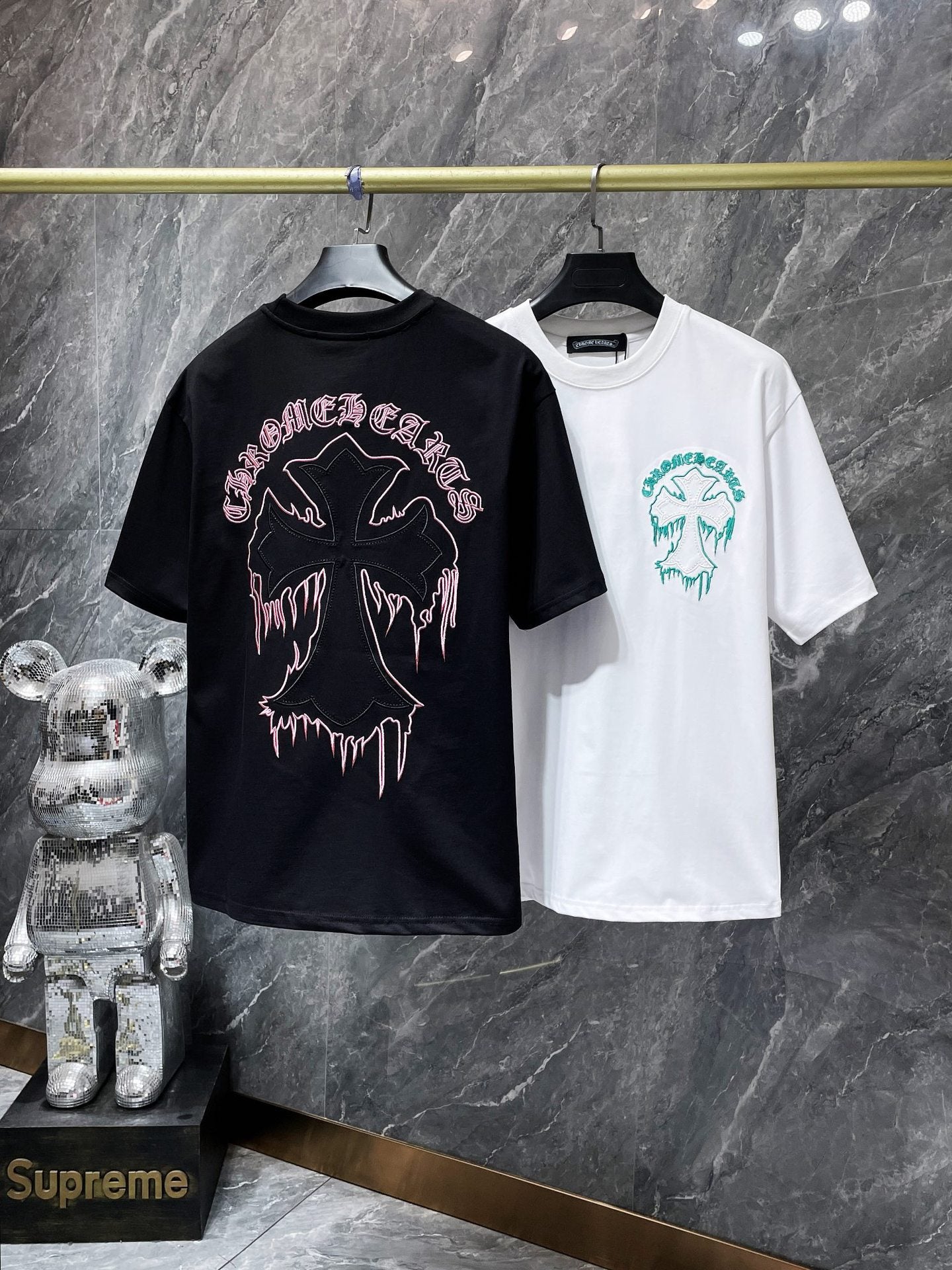 Ch6001 Chrome Hearts High Quality Horseshoe Crew Neck T-shirt Short Sleeves