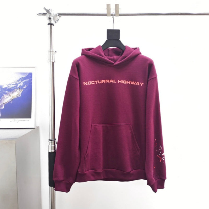 spider 555555 Burgundy Trendy Couple Hoodie Sweatshirt