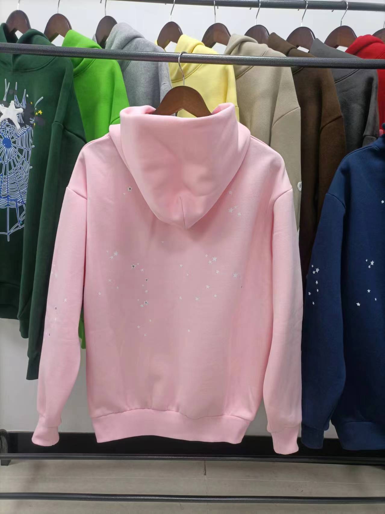 sp5der Atlanta 100% cotton  pink and navy blue hoodis