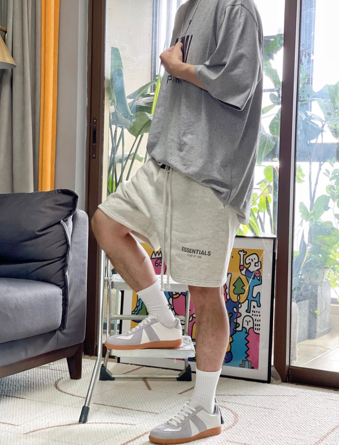 SS22 Top quality 100% cotton ESS Point Sports Casual Pants Fog Shorts