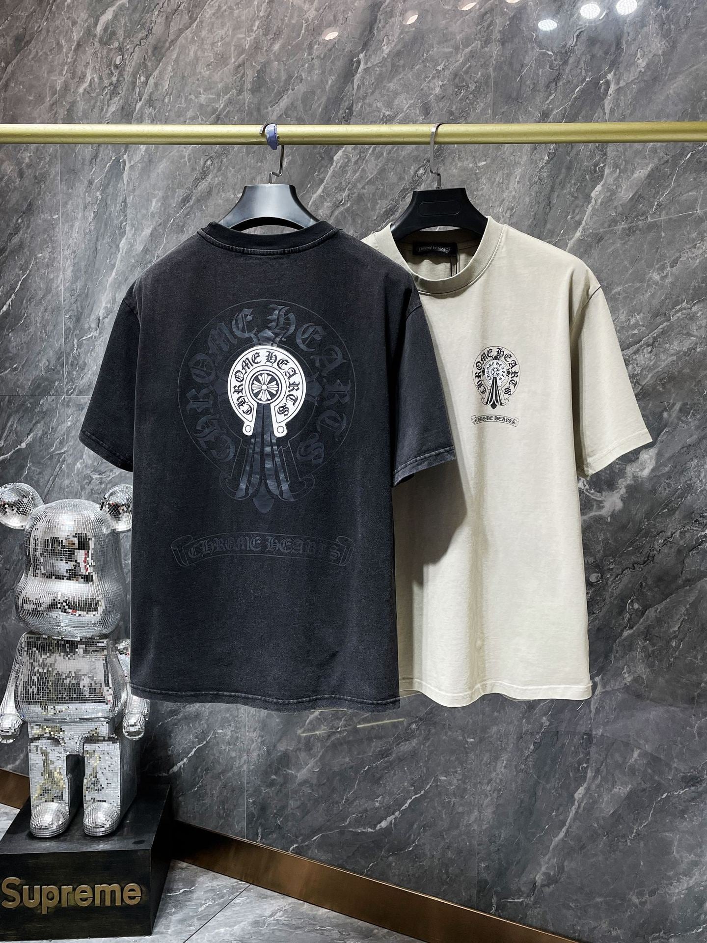 Ch6001 Chrome Hearts High Quality Horseshoe Crew Neck T-shirt Short Sleeves