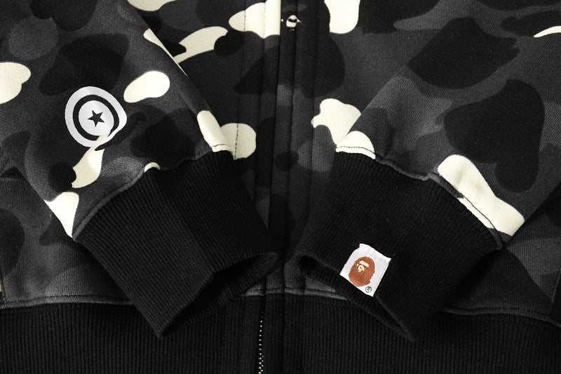 BAPE Shark Shark Head Double Hood Sweater Luminous Spots