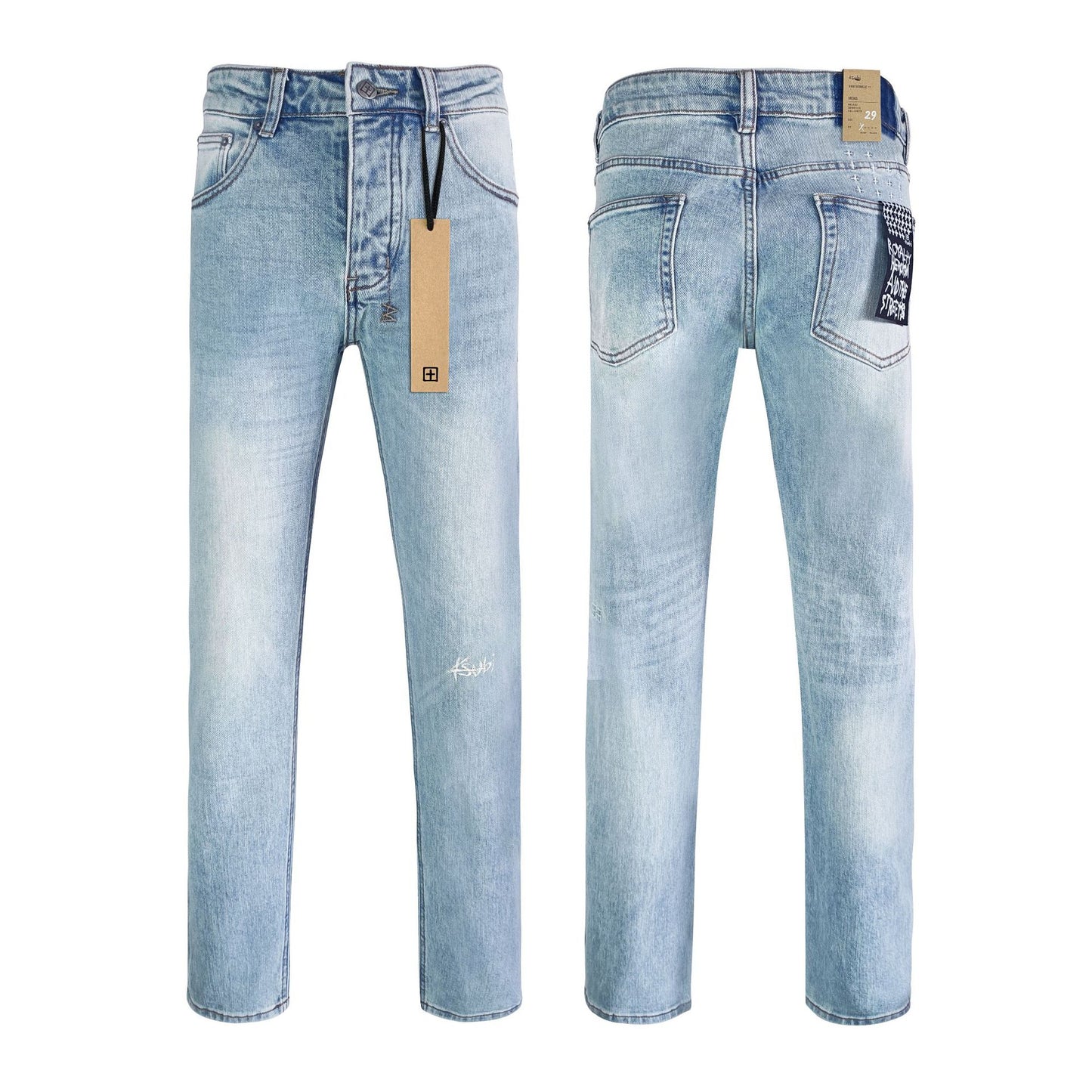 Ksubi001 Jeans Straight Ripped Stretch American High Street Casual Men's Jeans