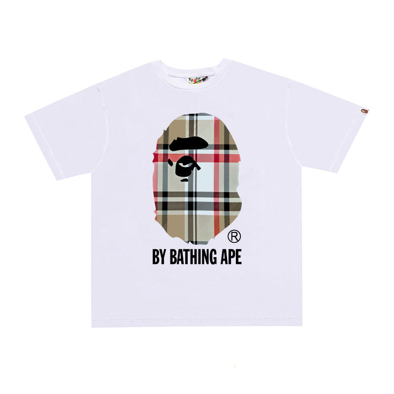 BP2001 Bape Original  Street Cotton Loose Couple Casual T-shirt Short Sleeve Shirt