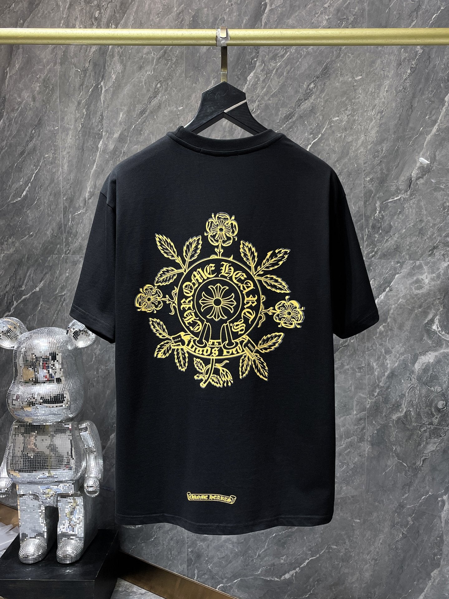 Chrome Hearts T-shirt Horseshoe Sanskrit Cross round Neck Short Sleeve