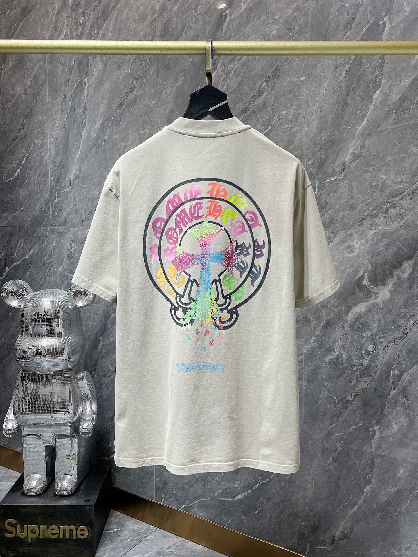 Chrome Hearts High Quality Horseshoe Sanskrit Crew Neck T-shirt Short Sleeves