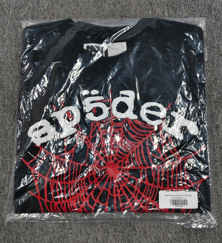 SP4001 sp5der T-shirt Letter Spider Web Short Sleeve Men's T-shirt