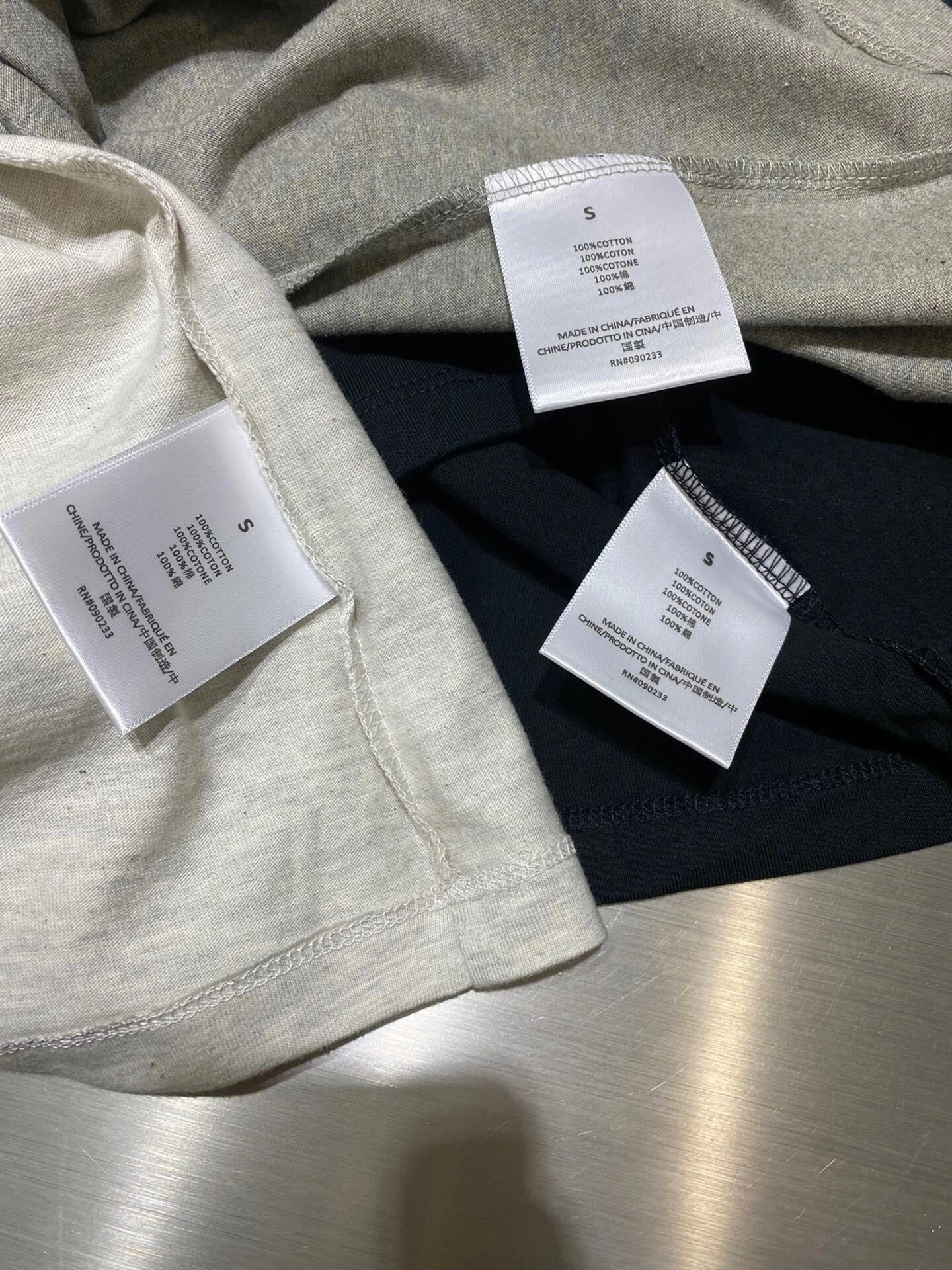 Top Ess** Flocking Letter Crew Neck 100% Cotton Long Sleeve T-shirt Fog Men and Women