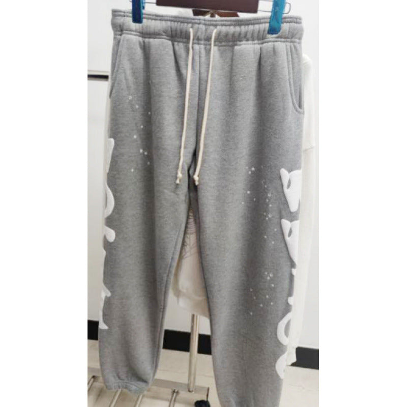 420G Heavy Cotton Fleece-lined Thick Sp5der Trendy Sweatpants