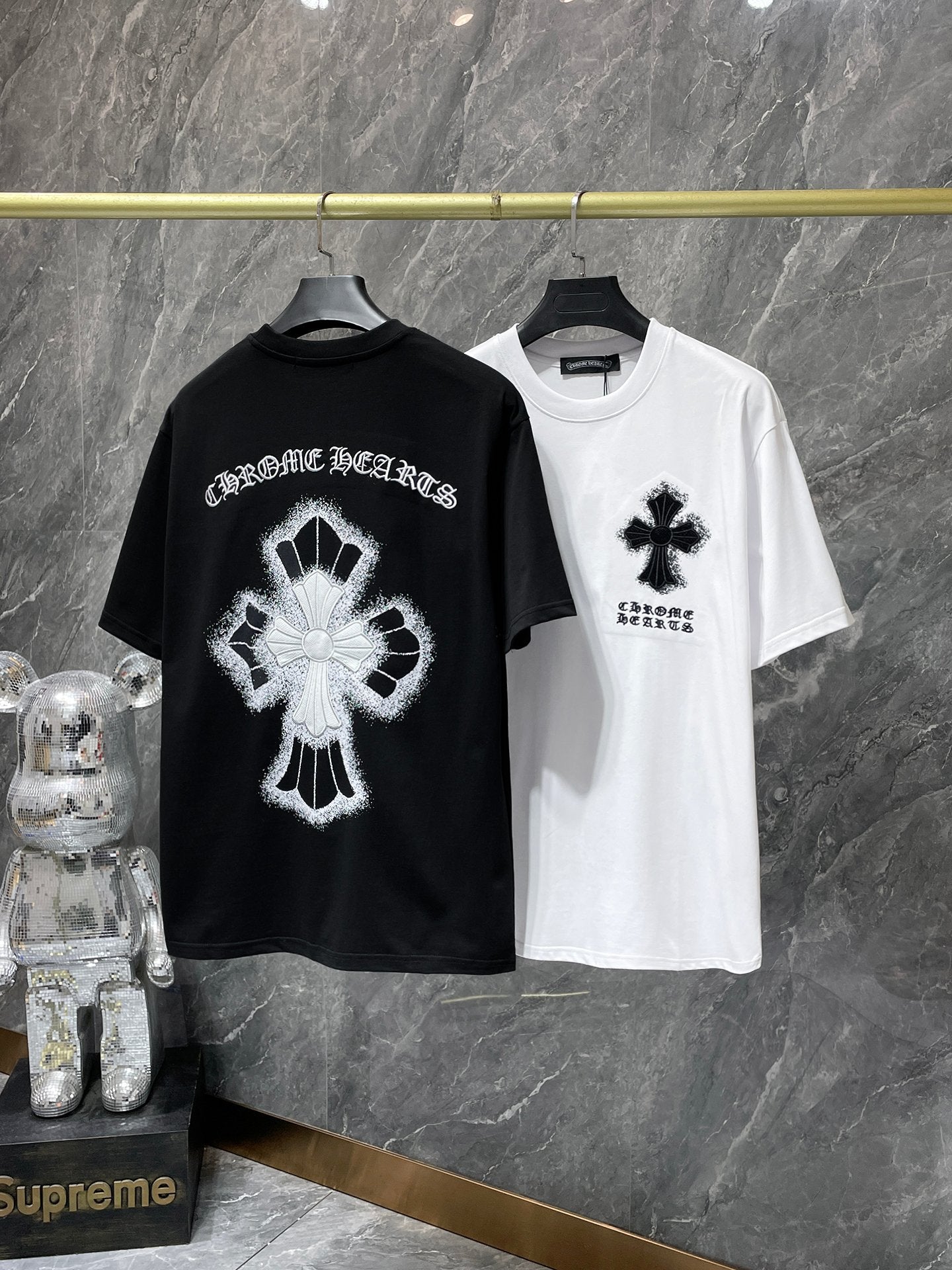 Ch6001 Chrome Hearts High Quality Horseshoe Crew Neck T-shirt Short Sleeves